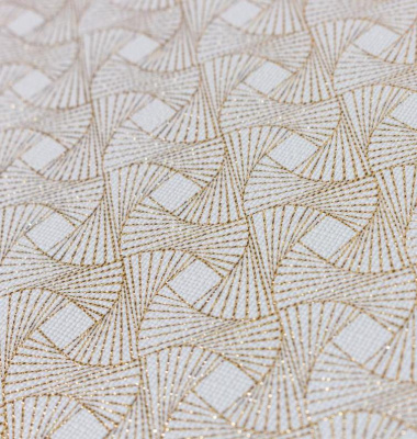 13523 Клеёнка 140см, Dasch, PU Shine, 478-1, Ромб золото на белом