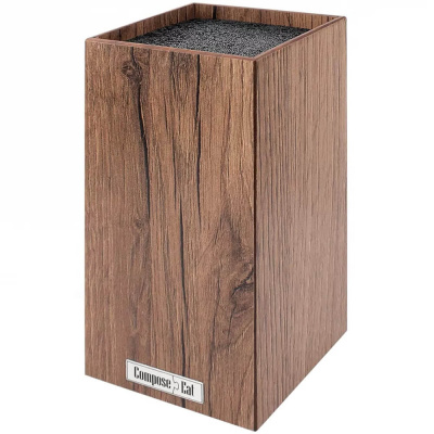 PDN102088OA4 Подставка для кухонных ножей, универсальная, 10*10*23см, дуб коричневый, композитный ма