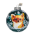 КУ-80-244098 Ёлочная игрушка шар 8см, декор "Чихуахуа", стекло, в подарочной упаковке