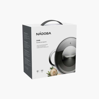 796013  Кастрюля со стеклянной крышкой 18см 2,0л NADOBA, серия LINDA