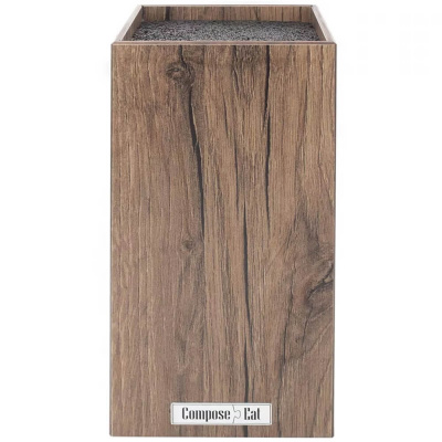 PDN102088OA4 Подставка для кухонных ножей, универсальная, 10*10*23см, дуб коричневый, композитный ма