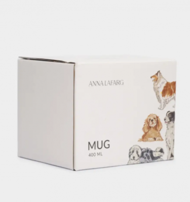 ANLAF-ELN-070725-2 Кружка 400 мл, фарфор N, бело-серая, Собаки, Pets