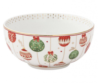 EL-R1191/CEVE Салатник фарфоровый 15*8 см, 600мл, Easy Life, Christmas Eve, декор Новогодние шары 