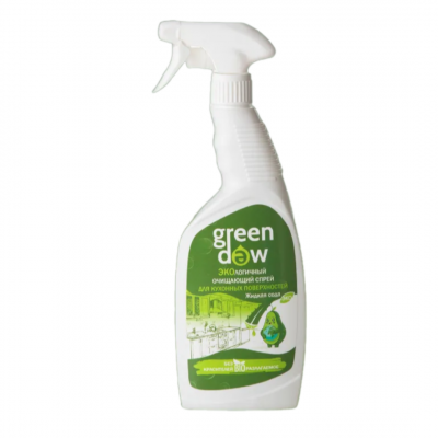 ЭКО Спрей для кухонных поверхностей 0,6л Green DEW, Жидкая сода, биоразлагаемый гипоаллергенный