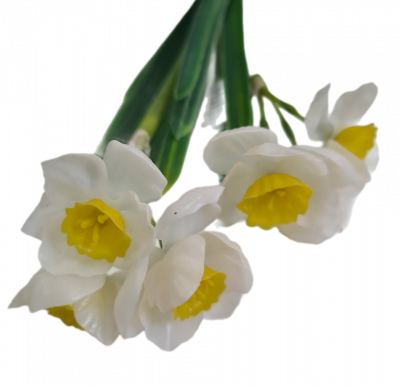 90893 Искусственный цветок 30см, AltFlowers, декор "Нарциссы", силикон, микс