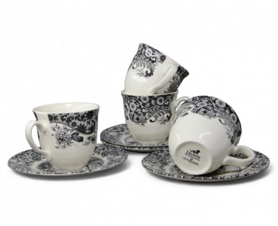 93-0404 Чайный сервиз на 4 персоны 11 предметов, Claytan, декор ROME GREY