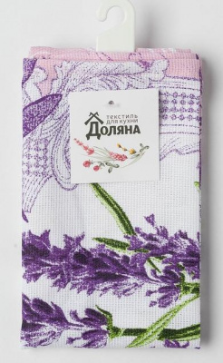 4017259 Полотенце кухонное Доляна "Лаванда" 35*60см 
