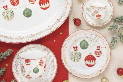 EL-R1192/CEVE Салатник 23*10 см 2,5 л, Easy Life, Christmas Eve, декор "Новогодние шары"