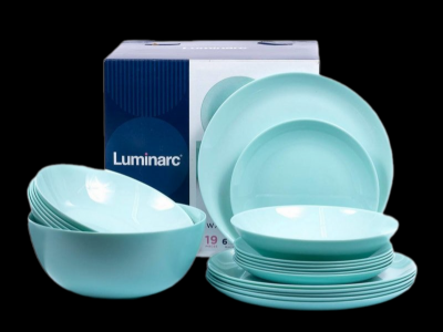 P2947 Сервиз обеденный на 6 персон 19 предметов LUMINARC "ДИВАЛИ ЛАЙТ ТЮРКУАЗ" 