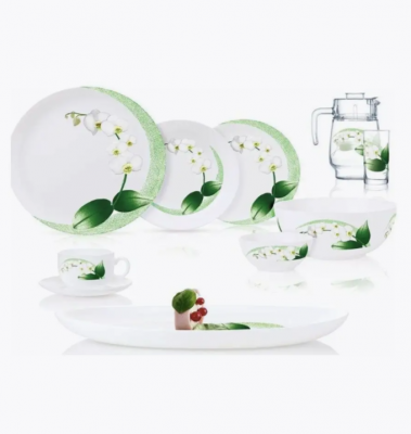 P0328 Сервиз обеденный на 6 персон 46 предметов LUMINARC, серия DIWALI WHITE ORCHID 